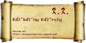 Kökény Károly névjegykártya